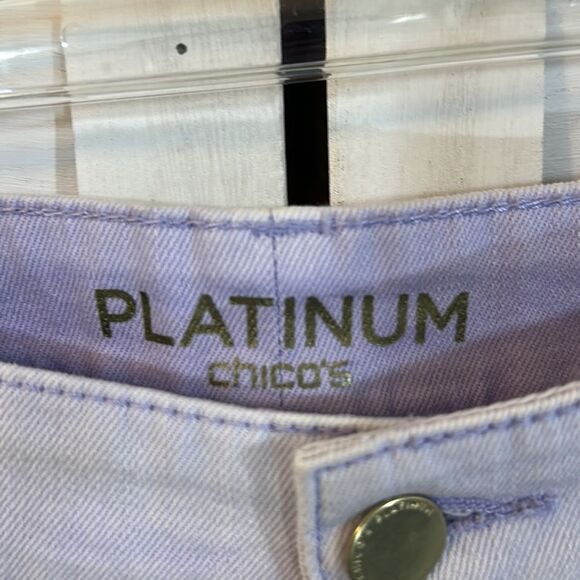 Chico's Jeans Size 0.5 (6) Platinum Stretch Girlfriend Purple Slim Ankle - Picture 12 of 16